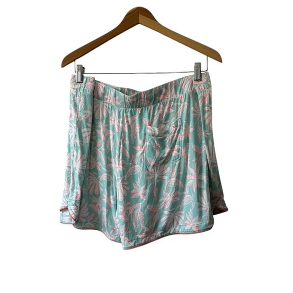 Vineyard Vines Cay Floral Island Paradise Blue & Pink Lounge Pajama Shorts Sz XL - Picture 4 of 7